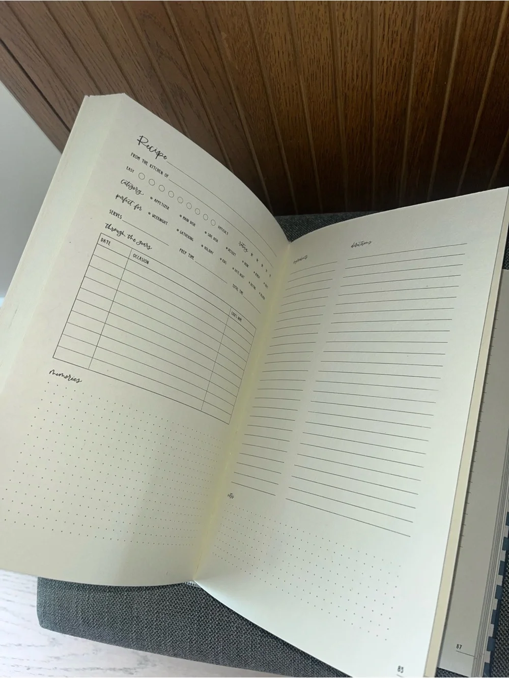 Navy Gingham Heirloom Recipe Book